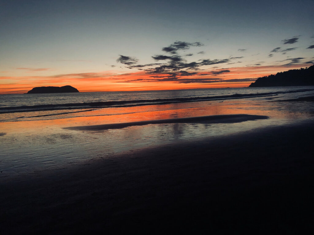 Sunset on a beach manuel Antonio costa rica 16x12